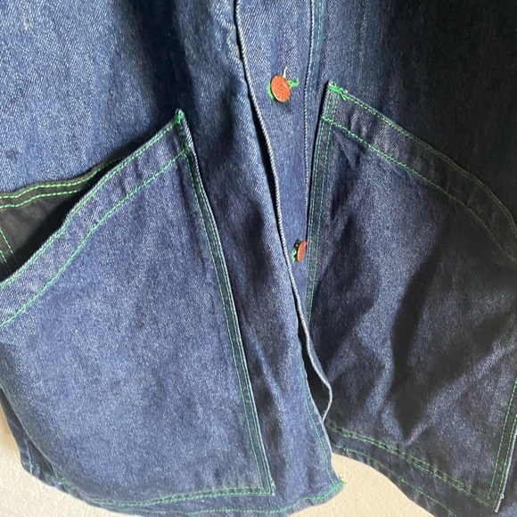 Rare Vintage Cross Colours Dig It Long Denim Chore Jacket Streetwear HipHop 1/XL - Picture 10 of 15